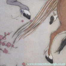 Load image into Gallery viewer, 1930s Hand Coloured Etching by Elyse Lord. Chinese Warriors on Horseback
