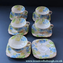 Load image into Gallery viewer, 1930s PARAGON Star Mark Bone China Teaset. Honesty Pattern with Aztec Shape. All Excellent Condition
