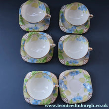 Load image into Gallery viewer, 1930s PARAGON Star Mark Bone China Teaset. Honesty Pattern with Aztec Shape. All Excellent Condition
