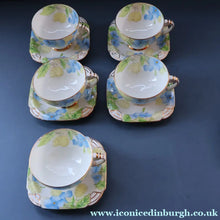 Load image into Gallery viewer, 1930s PARAGON Star Mark Bone China Teaset. Honesty Pattern with Aztec Shape. All Excellent Condition
