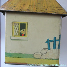 Load image into Gallery viewer, Rare 1930s MABEL LUCIE ATTWELL Kiddibics: Bicky House Biscuit Tin or Bank. Made for William Crawford
