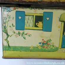 Load image into Gallery viewer, Rare 1930s MABEL LUCIE ATTWELL Kiddibics: Bicky House Biscuit Tin or Bank. Made for William Crawford
