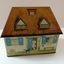 Load image into Gallery viewer, Rare 1930s MABEL LUCIE ATTWELL Kiddibics: Bicky House Biscuit Tin or Bank. Made for William Crawford
