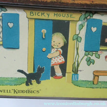 Load image into Gallery viewer, Rare 1930s MABEL LUCIE ATTWELL Kiddibics: Bicky House Biscuit Tin or Bank. Made for William Crawford
