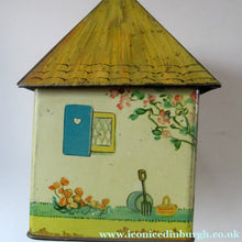 Load image into Gallery viewer, Rare 1930s MABEL LUCIE ATTWELL Kiddibics: Bicky House Biscuit Tin or Bank. Made for William Crawford
