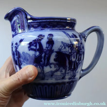 Load image into Gallery viewer, 1930s Royal Doulton Blue and White Jug Decorated with Images from the Eglinton Tournament - British Ceramics
