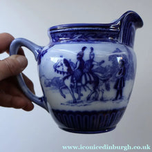 Load image into Gallery viewer, 1930s Royal Doulton Blue and White Jug Decorated with Images from the Eglinton Tournament - British Ceramics
