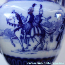 Load image into Gallery viewer, 1930s Royal Doulton Blue and White Jug Decorated with Images from the Eglinton Tournament - British Ceramics

