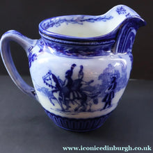 Load image into Gallery viewer, 1930s Royal Doulton Blue and White Jug Decorated with Images from the Eglinton Tournament - British Ceramics
