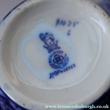 Load image into Gallery viewer, 1930s Royal Doulton Blue and White Jug Decorated with Images from the Eglinton Tournament - British Ceramics
