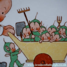 Load image into Gallery viewer, 1930s SHELLEY POTTERY Mabel Lucie Attwell Heavy Baby Plate. Gardening Image with Boo Boos in Wheelbarrow
