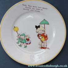 Load image into Gallery viewer, 1930s SHELLEY POTTERY Mabel Lucie Attwell Side Plate. Girls Playing with Boo Boos.  6 inches

