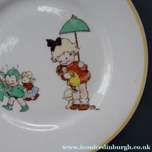 Load image into Gallery viewer, 1930s SHELLEY POTTERY Mabel Lucie Attwell Side Plate. Girls Playing with Boo Boos.  6 inches
