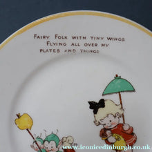 Load image into Gallery viewer, 1930s SHELLEY POTTERY Mabel Lucie Attwell Side Plate. Girls Playing with Boo Boos.  6 inches
