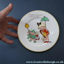 Load image into Gallery viewer, 1930s SHELLEY POTTERY Mabel Lucie Attwell Side Plate. Girls Playing with Boo Boos.  7 inches
