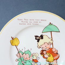 Load image into Gallery viewer, 1930s SHELLEY POTTERY Mabel Lucie Attwell Side Plate. Girls Playing with Boo Boos.  7 inches
