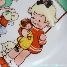 Load image into Gallery viewer, 1930s SHELLEY POTTERY Mabel Lucie Attwell Side Plate. Girls Playing with Boo Boos.  7 inches

