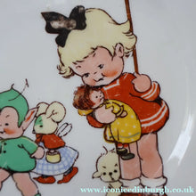 Load image into Gallery viewer, 1930s SHELLEY POTTERY Mabel Lucie Attwell Side Plate. Girls Playing with Boo Boos.  7 inches
