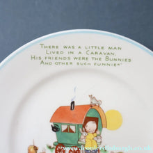 Load image into Gallery viewer, 1930s SHELLEY POTTERY Mabel Lucie Attwell Side Plate. Horse-Drawn Caravan Image.  6 inches

