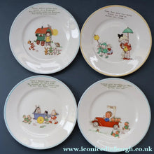 Load image into Gallery viewer, 1930s SHELLEY POTTERY Mabel Lucie Attwell Side Plate. Horse-Drawn Caravan Image.  6 inches

