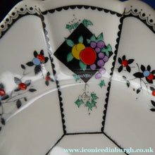 Load image into Gallery viewer, 1930s Shelley TRIO QUEEN ANNE Shape. Beautiful Art Deco with Fruits and Diamonds Pattern
