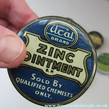 Load image into Gallery viewer, 1930s Ucal Art Deco Ointments Tins. Vintage Chemist Advertising
