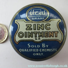 Load image into Gallery viewer, 1930s Ucal Art Deco Ointments Tins. Vintage Chemist Advertising
