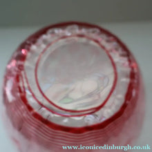 Load image into Gallery viewer, 1930s STEVENS AND WILLIAMS Glass Cerise Pink Threaded Vase With Golf Ball Pattern. 8 inches high
