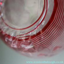 Load image into Gallery viewer, 1930s STEVENS AND WILLIAMS Glass Cerise Pink Threaded Vase With Golf Ball Pattern. 8 inches high
