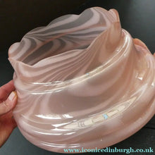 Load image into Gallery viewer, 1930s Art Deco Sugar Pink Swirls Geometric Glass Lamp Shade
