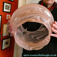 Load image into Gallery viewer, 1930s Art Deco Sugar Pink Swirls Geometric Glass Lamp Shade
