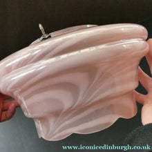 Load image into Gallery viewer, 1930s Art Deco Sugar Pink Swirls Geometric Glass Lamp Shade
