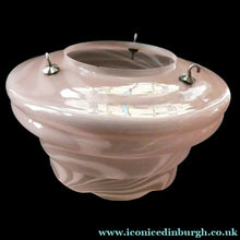 Load image into Gallery viewer, 1930s Art Deco Sugar Pink Swirls Geometric Glass Lamp Shade
