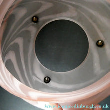Load image into Gallery viewer, 1930s Art Deco Sugar Pink Swirls Geometric Glass Lamp Shade
