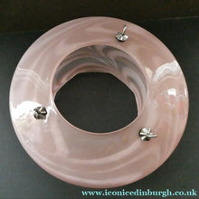 Load image into Gallery viewer, 1930s Art Deco Sugar Pink Swirls Geometric Glass Lamp Shade
