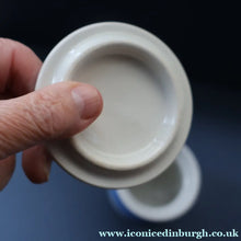 Load image into Gallery viewer, 1930s TG Green CORNISHWARE Lidded Storage Jar for BARLEY. 5 Inches in Height. Black Shield Mark
