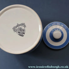 Load image into Gallery viewer, 1930s TG Green CORNISHWARE Lidded Storage Jar for BARLEY. 5 Inches in Height. Black Shield Mark
