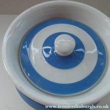 Load image into Gallery viewer, 1930s TG Green CORNISHWARE Lidded Storage Jar for RICE: 7 Inches in Height. Green Gresley Church Mark
