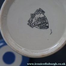 Load image into Gallery viewer, Rarer 1930s TG Green CORNISHWARE Tall Lidded Canister for TAPIOCA. 5 1/2 Inches in Height. Black Shield Mark

