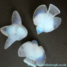 Load image into Gallery viewer, THREE Vintage French 1930s SABINO GLASS Birds. Two Pecking Birds &amp; One with Outstretched Wings
