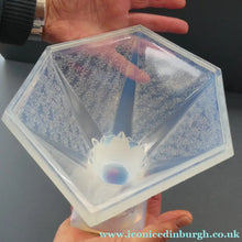Load image into Gallery viewer, LARGE 1930s Art Deco ETLING Glass Decorative Bowl or Vase. Hexagonal Shape with Cute  
