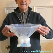 Load image into Gallery viewer, LARGE 1930s Art Deco ETLING Glass Decorative Bowl or Vase. Hexagonal Shape with Cute  
