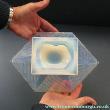 Load image into Gallery viewer, LARGE 1930s Art Deco ETLING Glass Decorative Bowl or Vase. Hexagonal Shape with Cute  
