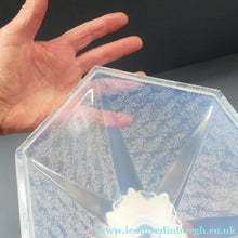 Load image into Gallery viewer, LARGE 1930s Art Deco ETLING Glass Decorative Bowl or Vase. Hexagonal Shape with Cute  
