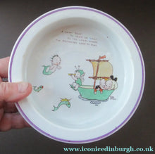 Load image into Gallery viewer, 1930s Shelley Baby's Bowl with Mermaid and Boo Boo
