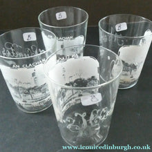 Load image into Gallery viewer, Glasgow Empire Exhibition 1938 Souvenir Drinking Glasses or Tumblers An Clachan
