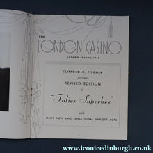 Load image into Gallery viewer, Rare THEATRICAL INTEREST 1938 Restaurant Programme for the "Folies Superbes" at The London Casino, Soho. In excellent condition
