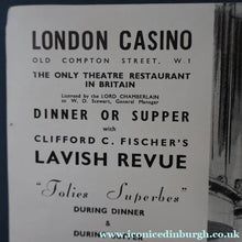 Load image into Gallery viewer, Rare THEATRICAL INTEREST 1938 Restaurant Programme for the "Folies Superbes" at The London Casino, Soho. In excellent condition
