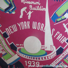 Load image into Gallery viewer, Rare 1939 New York International World's Fair Souvenir Art Deco Scarf
