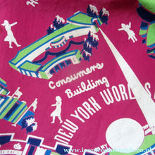 Load image into Gallery viewer, Rare 1939 New York International World's Fair Souvenir Art Deco Scarf
